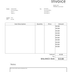 Tremendous Free Blank Invoice Templates Template
