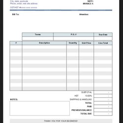 Wizard Printable Blank Invoice Template Sample Templates