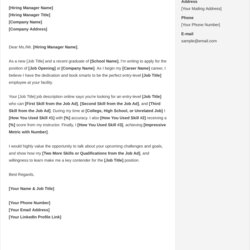 Great Sample Cover Letter For Resume New Graduate Examples General Thus Purpose