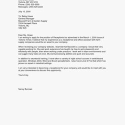 Splendid General Cover Letter Sample Resume Template Receptionist Medical Choose Board Job Example