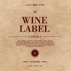 Preeminent Wine Label Templates Online Labels Maker Editor