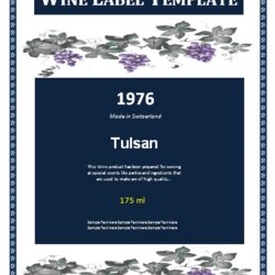 Matchless Wine Label Template Free Word Templates