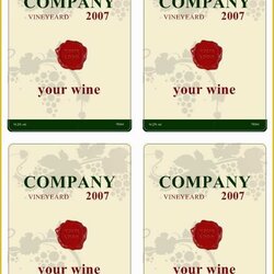 Superior Free Wine Label Template For Word Of