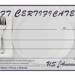 Worthy Restaurant Gift Certificate Template Templates Word Printable Dinner Office Open Sample Certificates