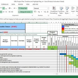 Project Template Excel Management Highlight Planner Spreadsheet Milestones Tasks Amazing High