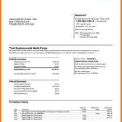 Swell Blank Wells Fargo Bank Statement Template Templates In