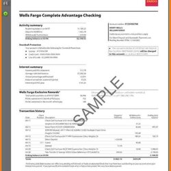 High Quality Wells Fargo Bank Statement Template Free Download