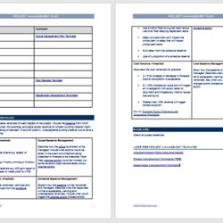 Project Management Plan Template Free Printable Templates