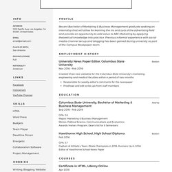 Excellent Intern Resume Writing Guide Samples Example Internship Sample Templates