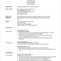 Champion Free Sample Internship Resume Templates In Ms Word College Student Template Format Write Examples
