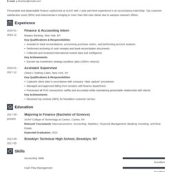 Preeminent Resume For Internship Template Guide Examples