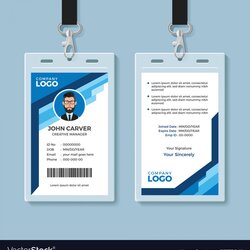 Exceptional Employee Id Card Templates Template Sample Badge Work Blue Word Business Graphic Intended Format