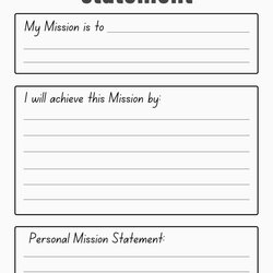 Personal Mission Statement Templates Worksheets For Template