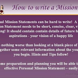 How To Write Personal Mission Statements Examples Students School Essays Medical Paper