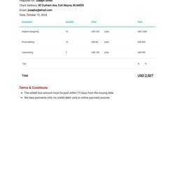 Great Free Self Employed Invoice Templates Edit Download Template