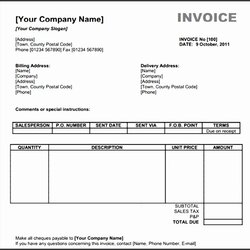 Tremendous Invoice Template For Self Employed Awesome Free Of