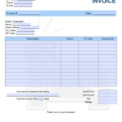 Wonderful Invoice Template For Independent Contractor Self Employed Hourly