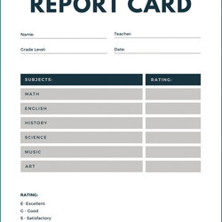 Preeminent Middle School Report Card Template Free Printable Pertaining To