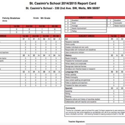 Brilliant Report Card Template Middle School Professional Inside