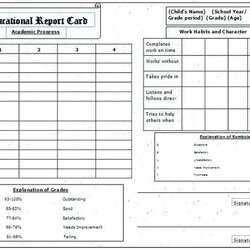 Middle School Report Card Template Awesome