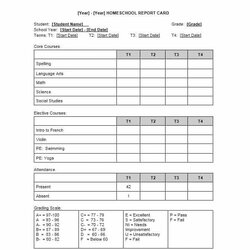 Sublime Report Card Template Middle School
