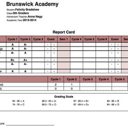 Report Card Template For Secondary School Cards Design Templates Brunswick Standard File By