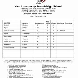 Middle School Report Card Template Unique Software Grade