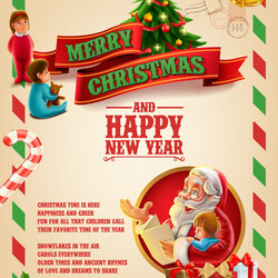 Fine Vector Christmas Poster Template Free File