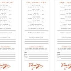 Smashing Restaurant Comment Card Cards Template Templates Menu Printable Bar Survey Grill Printed Experience