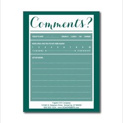 The Highest Standard Survey Card Template Creative Design Templates Restaurant Comment Download