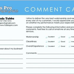 Splendid Restaurant Comment Cards Template Unique Card Examples Printable Templates Word Choose Board Survey