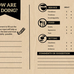 Free Comment Card Template For Restaurant Printable Templates Ts