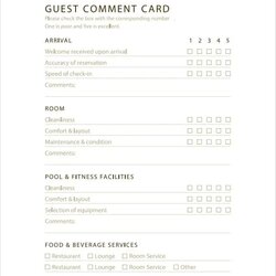 Wizard Restaurant Comment Card Templates Excel Template Hotel Guest Printable Word