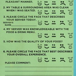 Very Good Restaurant Comment Card Template Creative Design Templates