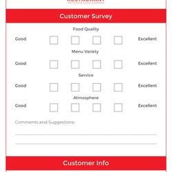 The Highest Quality Restaurant Customer Comment Card Templates Designs Width