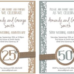 Spiffing Printable Free Anniversary Invitation Invitations Wedding Templates Silver Posted Lea