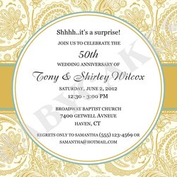 Terrific Printable Anniversary Invitations Invitation Design Blog Golden Quotes Wedding Templates Party