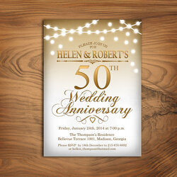Wedding Anniversary Invitation Examples Format Gold Designs Vector Pages Word Publisher Illustrator Buy Now