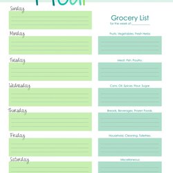 Legit Weekly Menu Template Meal Planner Planning Grocery List Printable Excel Templates Dinner Prep Plan