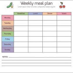 Very Good Weekly Dinner Menu Template Free Download Meal Planner