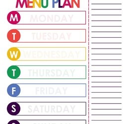 Tremendous Weekly Dinner Meal Planner Menu Planning Printable Template Table Plan Week Making