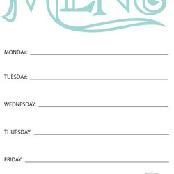 Free Printable Weekly Menu Planner Share Your Craft Template Dinner Party Planners Word Specials Templates