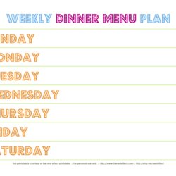 Champion Weekly Dinner Menu Plan By The Nest Effect