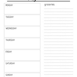 Sublime Weekly Dinner Planning Template Perfect Ideas Meal Formidable Menu Plan