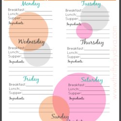 Weekly Printable Images Gallery Category Page Meal Planning Planner Menu Plan Templates Template Dinner Cute