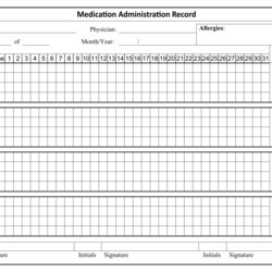 Printable Medication Administration Record Form Forms Free Sheet