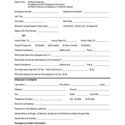 Brilliant Employee Information Form Fill Online Printable Blank Template Large