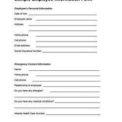 Magnificent Printable Employee Information Forms Personnel Sheets Form Kb