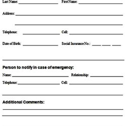 Sterling Sample Employee Information Form Personal Employment Similar Posts
