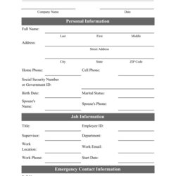 Superior Employee Information Form Fill Out Sign Online And Download Template Printable Data Print Big
